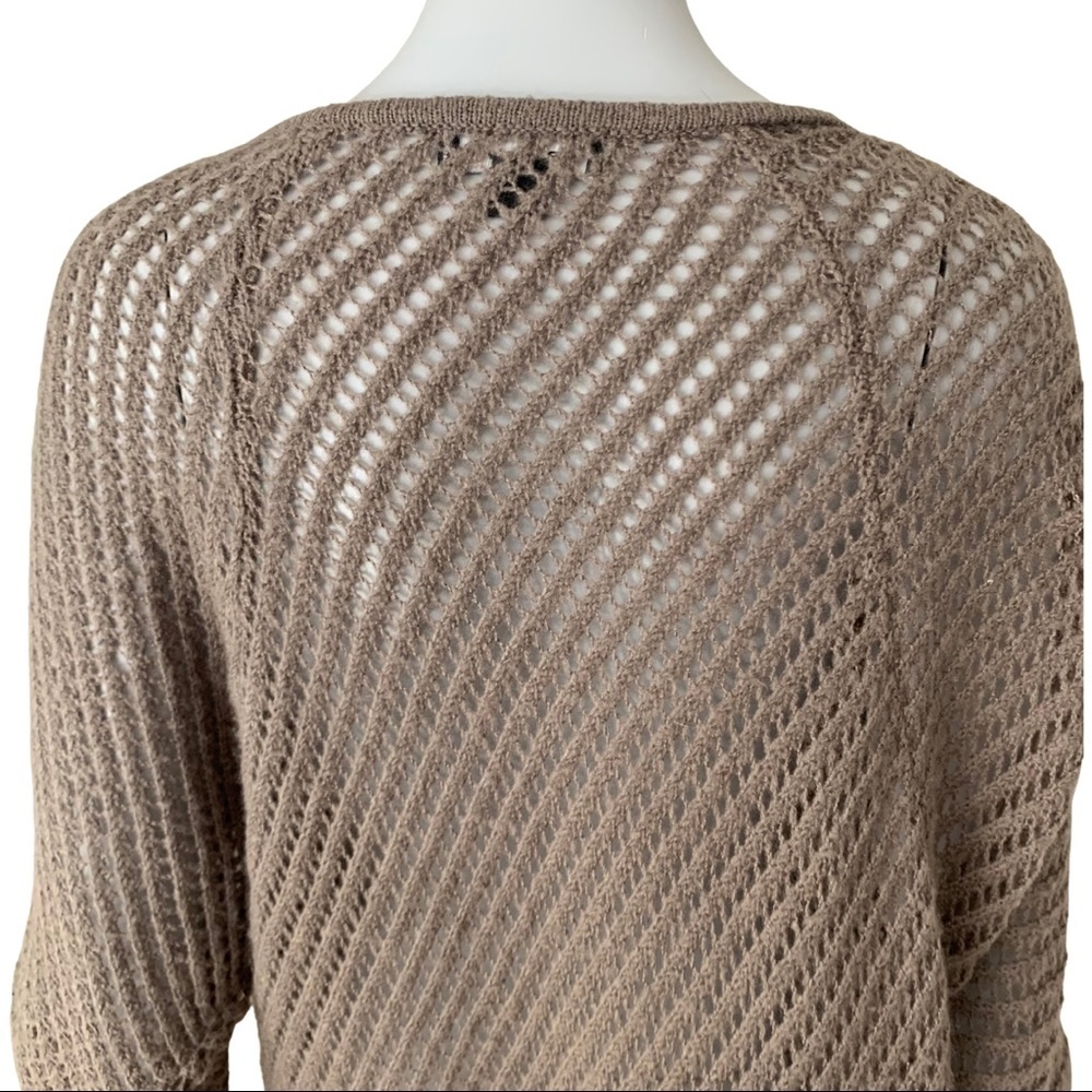 TROUVE Nordstrom Boyfriend Cardigan Sweater Open Weave Mauve Loose Fit Knit - Picture 11 of 15